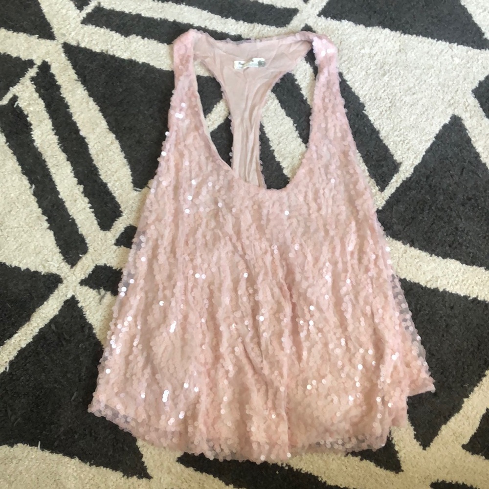 Baby Pink Sequin Top